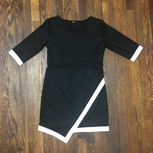 2/$10: Black/White Wrap Dress